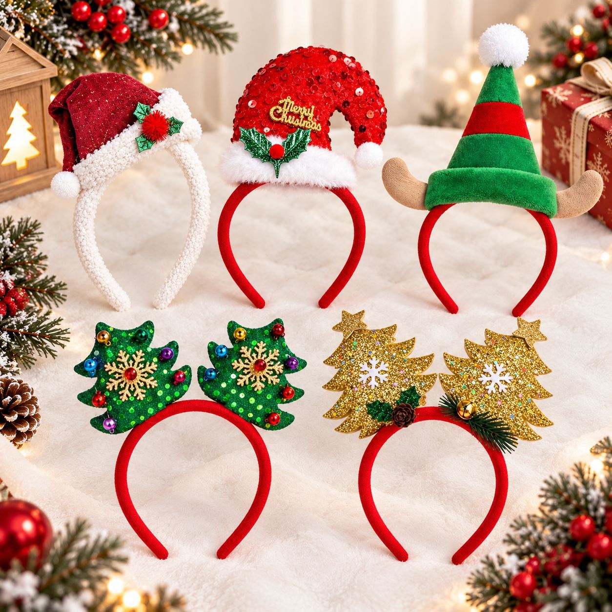 Reindeer Antlers Headband - Noel Temalı Saç Bandı, Noel Baba