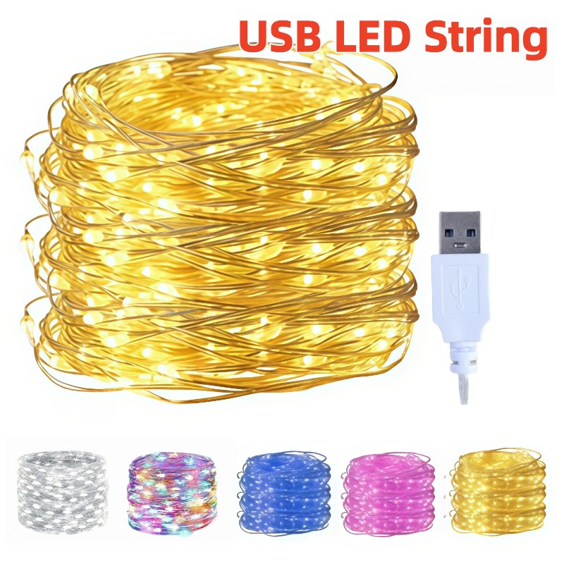 Led Fairy String Lights - 30/20/10 metre uzunluğunda, USB ile çalışan,