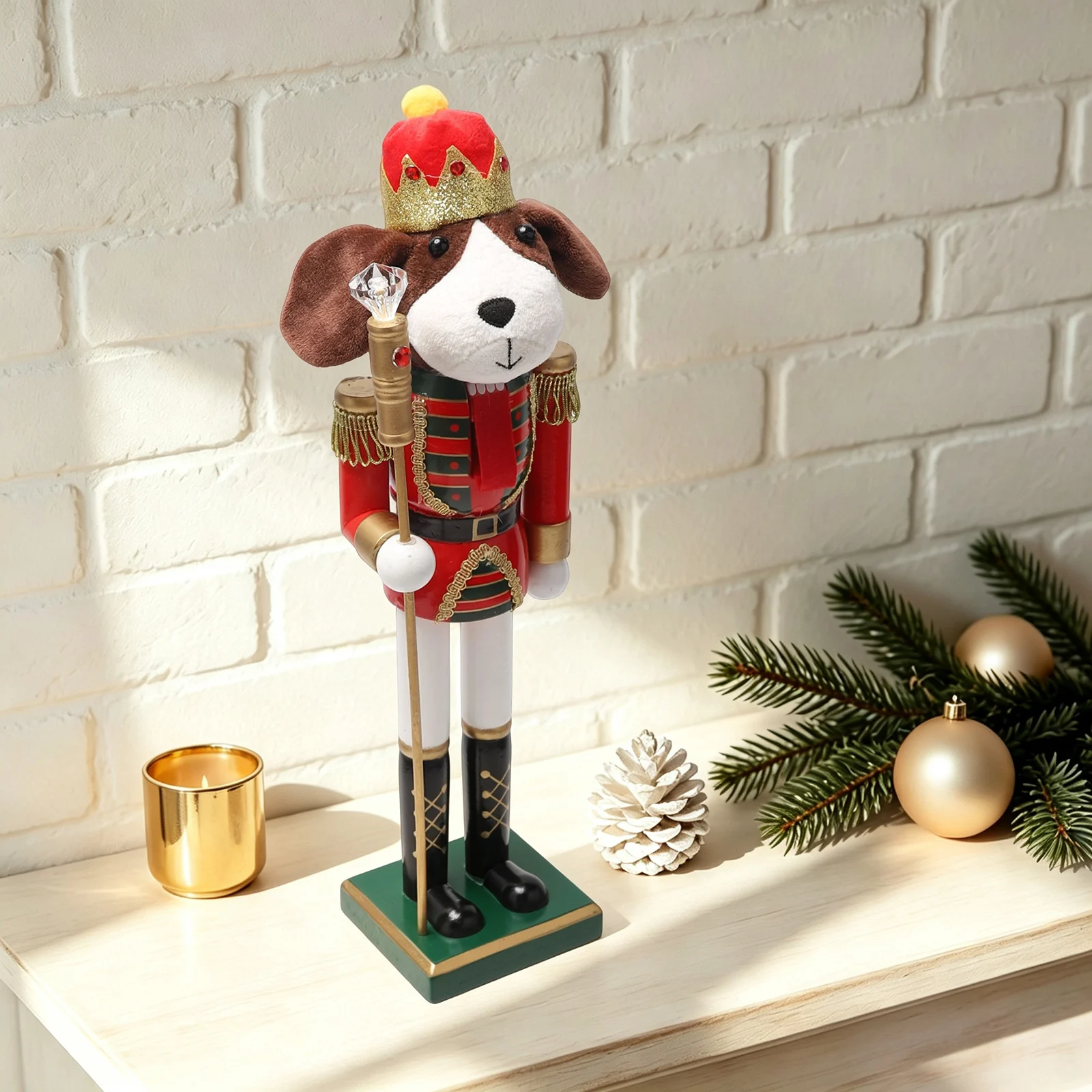 Nutcracker Figurine - Köpek Şeklinde Noel Fındıkkıran Süsü, Koleksiyonluk
