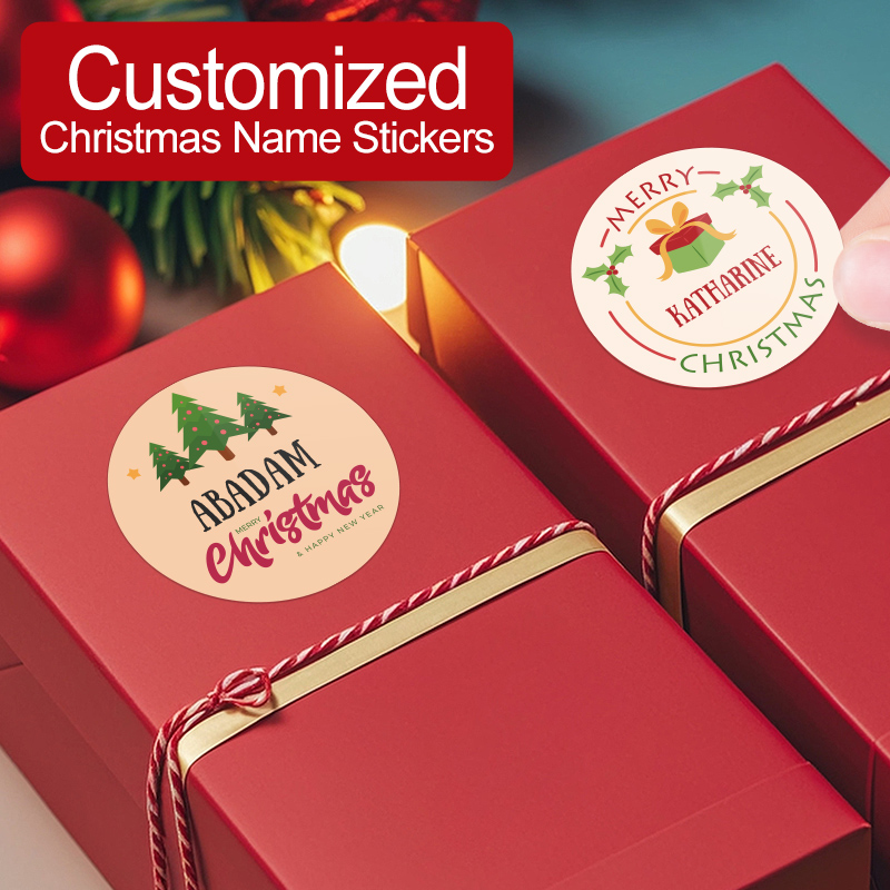 Christmas Stocking Hanging - Kişiselleştirilmiş Mutlu Noeller Çıkartmaları-Su Şişeleri, Hediye