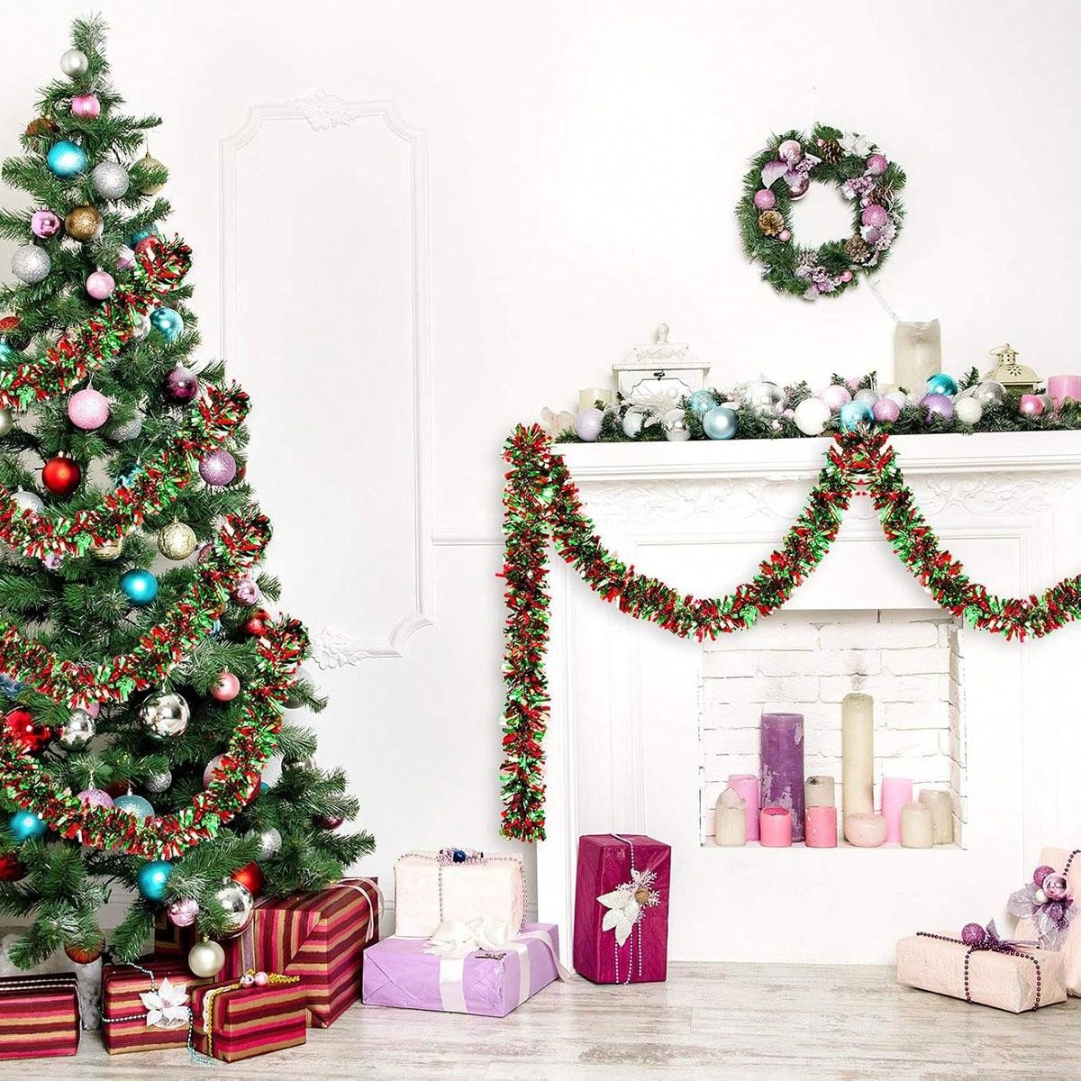 Noel Çelengi Süslemeleri, Kırm - Tinsel Garland Decoration incelemesi ve fiyatı