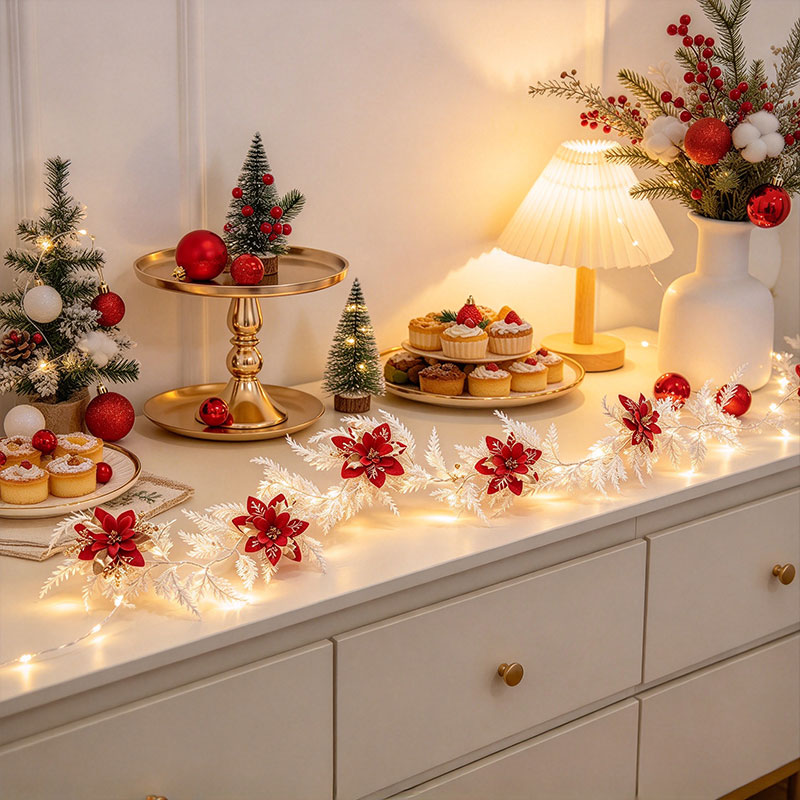 Kırmızı ve Altın Renkli Poinse - Led Fairy String Lights incelemesi ve fiyatı